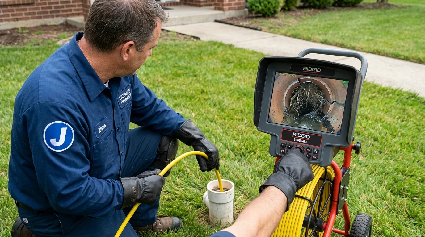 Sewer camera inspection being performed by Johns Plumbing LLC in Westmont